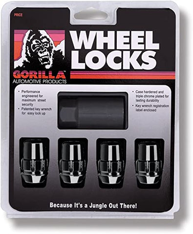 Gorilla Automotive 71631NBC Acorn Black Chrome Wheel Locks (12mm x 1.50 Thread Size) Pack of 4