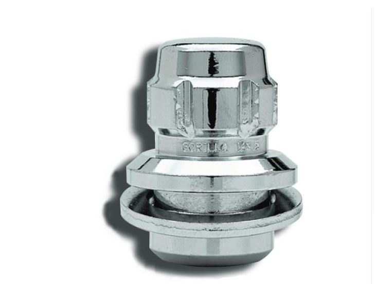 thumbnail image 2 of Gorilla X2 Wheel Locks 5-Pack – 14mm X 1.50, Bulge Acorn, Chrome, 71641XB5, With Key 2 of 2