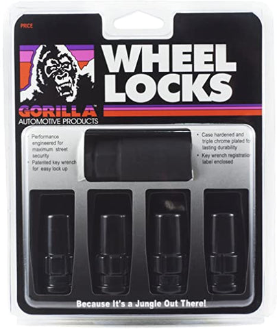 Gorilla Automotive 76641NBC Black 14mm x 1.50 Thread Size Chrome Finish Duplex Acorn Wheel Lock